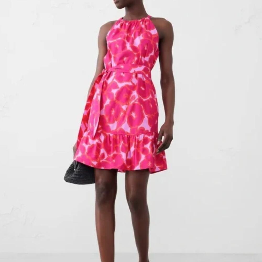 Banana Republic halter pink floral dress womens size XXL